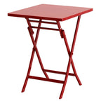 Ensemble bistro minimaliste de patio 3 pièces avec table carrée pliable et chaises - 3 pièces