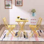 Ensemble bistro minimaliste de patio 3 pièces avec table carrée pliable et chaises - 3 pièces