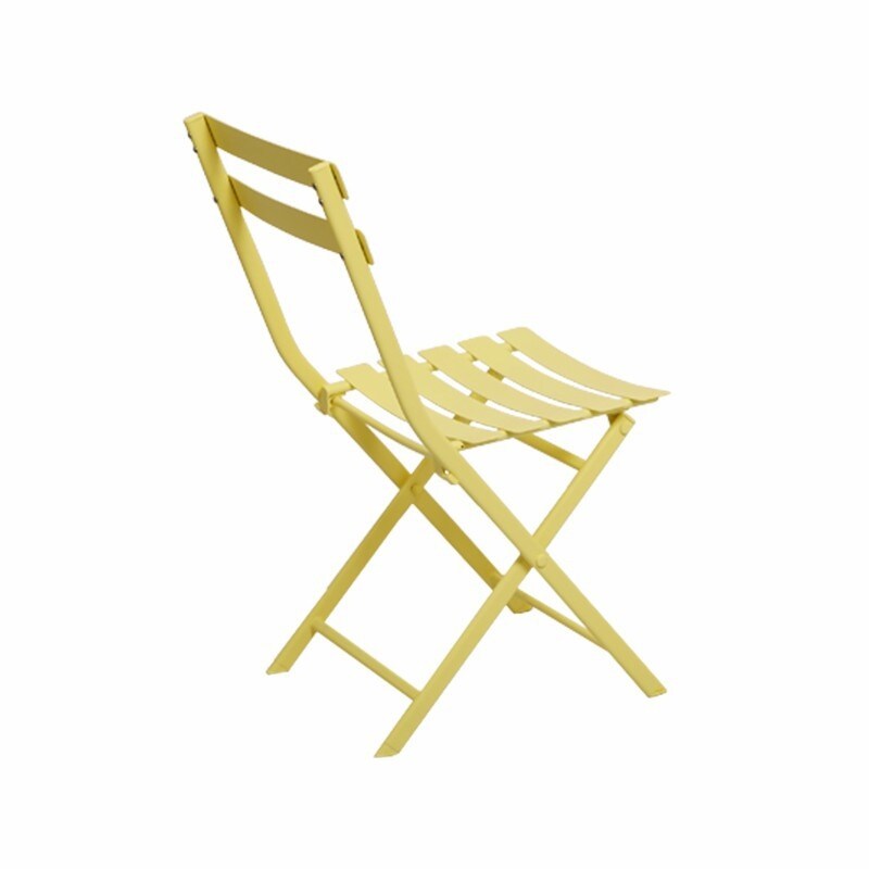 Ensemble bistro minimaliste de patio 3 pièces avec table carrée pliable et chaises - 3 pièces