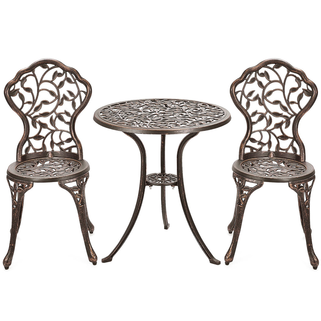 Ensemble de bistrot d'extérieur 3 pièces, ensemble de meubles de patio, ensemble table et chaises