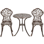 Ensemble de bistrot d'extérieur 3 pièces, ensemble de meubles de patio, ensemble table et chaises