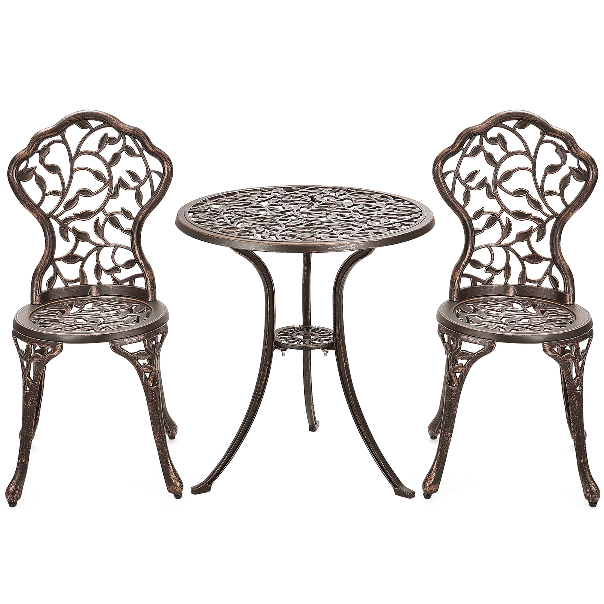 Ensemble de bistrot d'extérieur 3 pièces, ensemble de meubles de patio, ensemble table et chaises