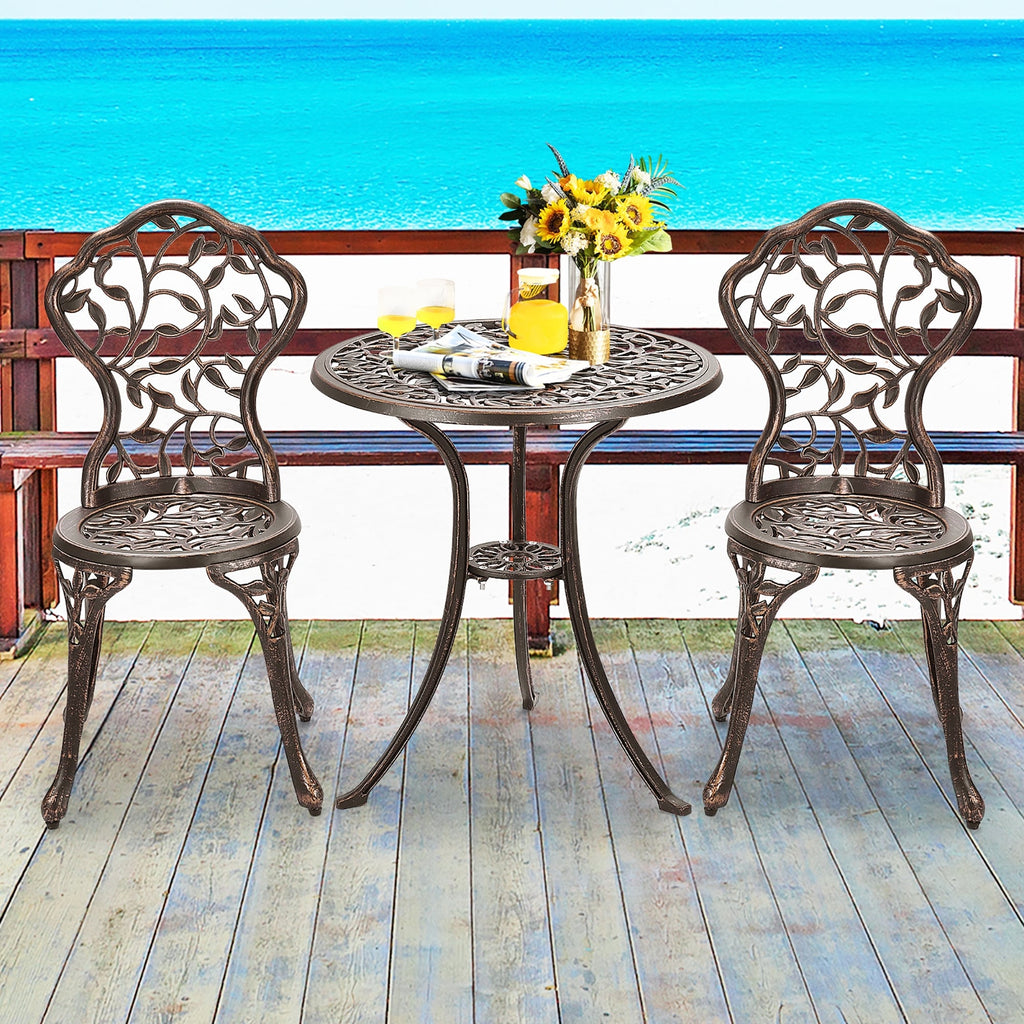 Ensemble de bistrot d'extérieur 3 pièces, ensemble de meubles de patio, ensemble table et chaises