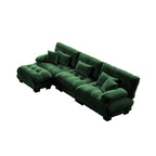 Canapé modulable 3 places, canapé profond en forme de nuage en L avec pouf convertible pour le salon
