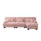 Canapé modulable 3 places, canapé profond en forme de nuage en L avec pouf convertible pour le salon