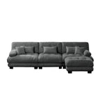 Canapé modulable 3 places, canapé profond en forme de nuage en L avec pouf convertible pour le salon