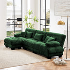 Canapé modulable 3 places, canapé profond en forme de nuage en L avec pouf convertible pour le salon