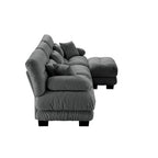Canapé modulable 3 places, canapé profond en forme de nuage en L avec pouf convertible pour le salon