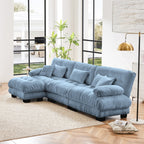 Canapé modulable 3 places, canapé profond en forme de nuage en L avec pouf convertible pour le salon