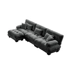 Canapé modulable 3 places, canapé profond en forme de nuage en L avec pouf convertible pour le salon
