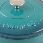 Sauteuse en fonte émaillée de 3,5 litres avec couvercle, couleur turquoise ombrée