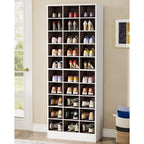 Meuble à chaussures haut 30 paires, 10 niveaux, en bois blanc, pour placard, entrée