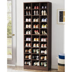 Meuble à chaussures haut 30 paires, 10 niveaux, en bois blanc, pour placard, entrée
