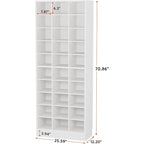 Meuble à chaussures haut 30 paires, 10 niveaux, en bois blanc, pour placard, entrée