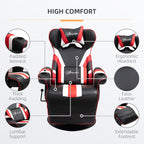 Fauteuil de jeu inclinable pivotant à 360°, style course, avec support lombaire, repose-pieds et deux porte-gobelets pour salle de jeux