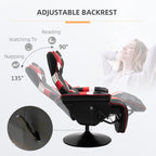 Fauteuil de jeu inclinable pivotant à 360°, style course, avec support lombaire, repose-pieds et deux porte-gobelets pour salle de jeux