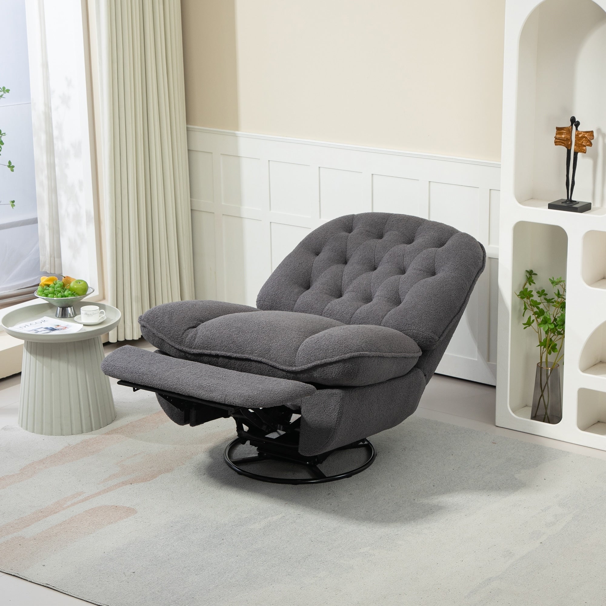 Ensemble de 2 fauteuils de canapé inclinables pivotants à 360 degrés et réglables
