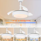 Ventilateur de plafond rétractable moderne Bella Depot 36 avec éclairage LED, pales réversibles à 6 vitesses et télécommande