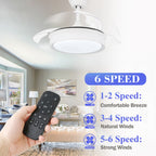 Ventilateur de plafond rétractable moderne Bella Depot 36 avec éclairage LED, pales réversibles à 6 vitesses et télécommande