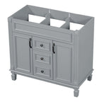 Meuble-lavabo moderne de 36 po avec lavabo supérieur et armoire à miroir, 2 portes et 2 tiroirs