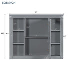 Meuble-lavabo moderne de 36 po avec lavabo supérieur et armoire à miroir, 2 portes et 2 tiroirs
