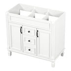 Meuble-lavabo moderne de 36 po avec lavabo supérieur et armoire à miroir, 2 portes et 2 tiroirs