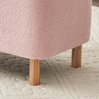 Banc ottoman de rangement en sherpa blanc cassé, repose-pieds, pour salon, chambre à coucher, pieds en bois