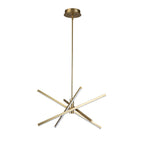 Lustre LED moderne en aluminium noir/doré, plafonnier linéaire Spoutnik pour salon/salle à manger/cuisine