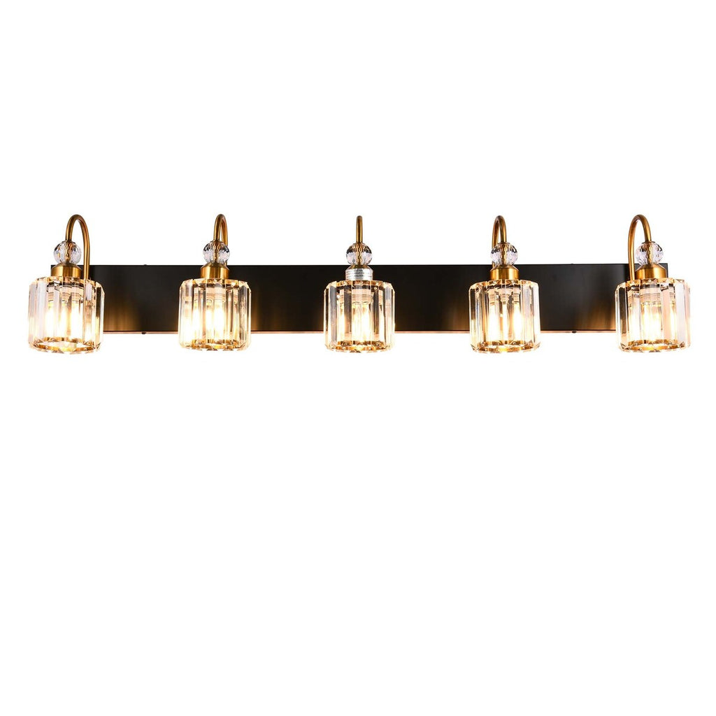 Applique murale moderne en cristal pour salle de bain, éclairage de vanité, chrome/noir/doré