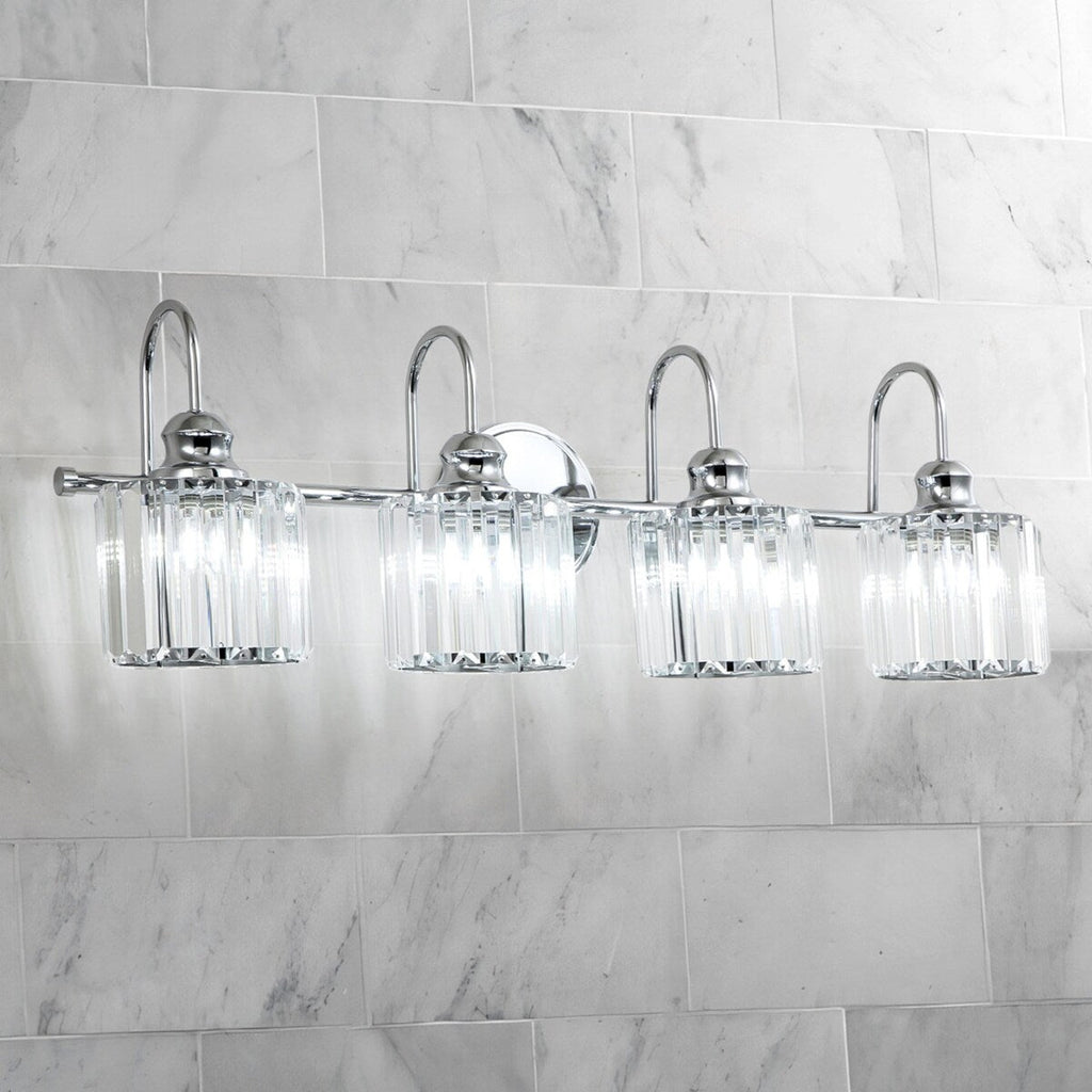 Applique murale moderne en cristal pour salle de bain, éclairage de vanité, chrome/noir/doré