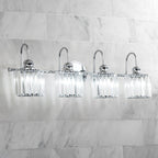 Applique murale moderne en cristal pour salle de bain, éclairage de vanité, chrome/noir/doré