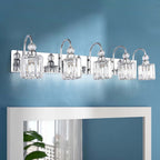 Applique murale moderne en cristal pour salle de bain, éclairage de vanité, chrome/noir/doré