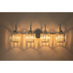 Applique murale moderne en cristal pour salle de bain, éclairage de vanité, chrome/noir/doré
