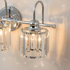Applique murale moderne en cristal pour salle de bain, éclairage de vanité, chrome/noir/doré