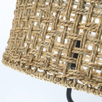 Lustre tambour bohème tissé à la main à 4 lumières - Paille - 20 po de largeur