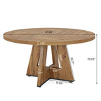 Table à manger ronde 47 pouces pour 4 personnes, table de cuisine de style campagnard, petite table à dîner en bois pour salle à manger et salon