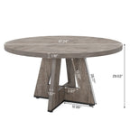 Table à manger ronde 47 pouces pour 4 personnes, table de cuisine de style campagnard, petite table à dîner en bois pour salle à manger et salon