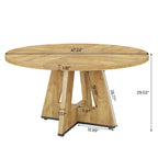 Table à manger ronde 47 pouces pour 4 personnes, table de cuisine de style campagnard, petite table à dîner en bois pour salle à manger et salon