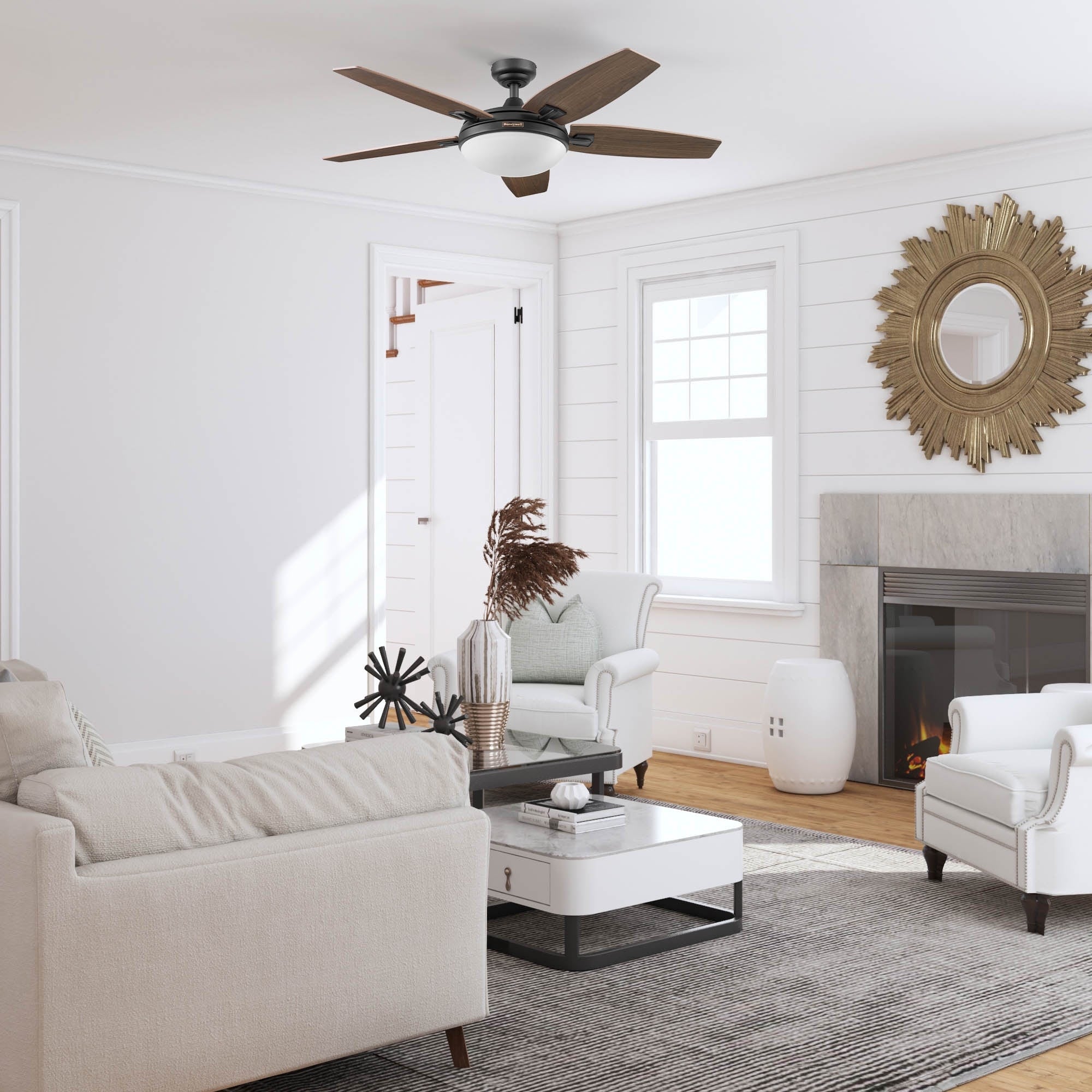 Ventilateur de plafond Honeywell Carmel 48 avec éclairage intégré et télécommande