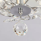 Ventilateur de plafond encastré moderne réversible à 5 pales en cristal avec télécommande