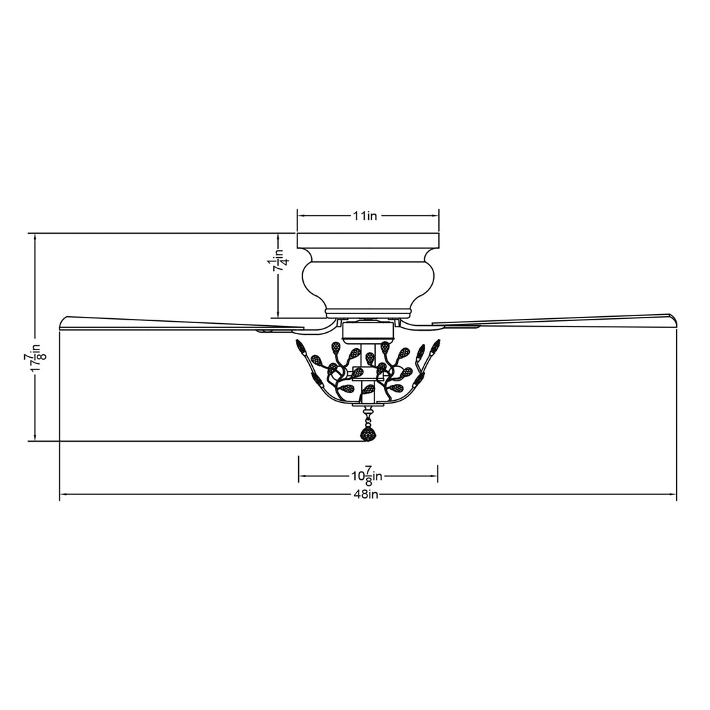 Ventilateur de plafond encastré moderne réversible à 5 pales en cristal avec télécommande