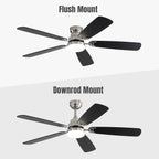 Ventilateur de plafond à LED intégré 48 et 52 pouces avec lumière et télécommande, moteur CC réversible