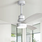Ventilateur de plafond à LED intégré 48 et 52 pouces avec lumière et télécommande, moteur CC réversible