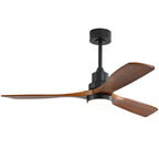 Ventilateur de plafond à LED intégré 48 et 52 pouces avec lumière et télécommande, moteur CC réversible