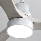 Ventilateur de plafond à LED intégré 48 et 52 pouces avec lumière et télécommande, moteur CC réversible
