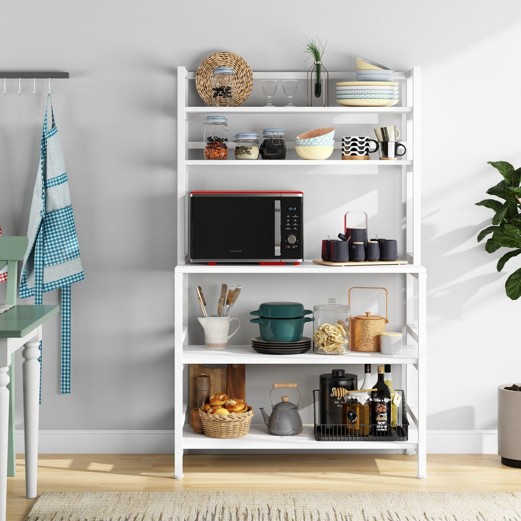 Étagère de rangement utilitaire à 5 niveaux pour four à micro-ondes, chariot industriel pour micro-ondes avec clapier