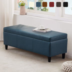 Pouf de rangement rectangulaire rembourré 50,3 x 17,50 x 18 po - Similicuir
