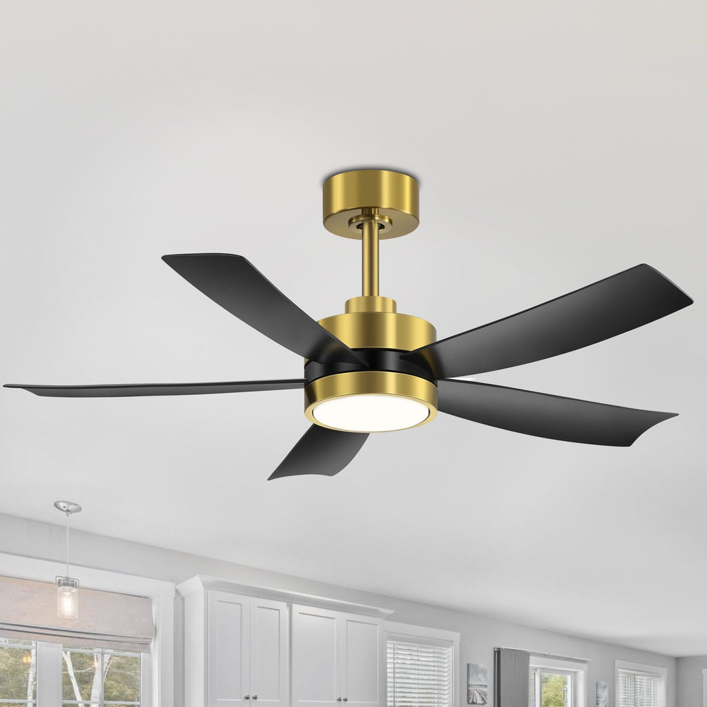 Ventilateur de plafond LED Breezary 65/52/42 à 5 pales avec kit d'éclairage et télécommande