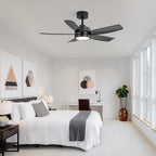 Ventilateur de plafond LED Breezary 65/52/42 à 5 pales avec kit d'éclairage et télécommande