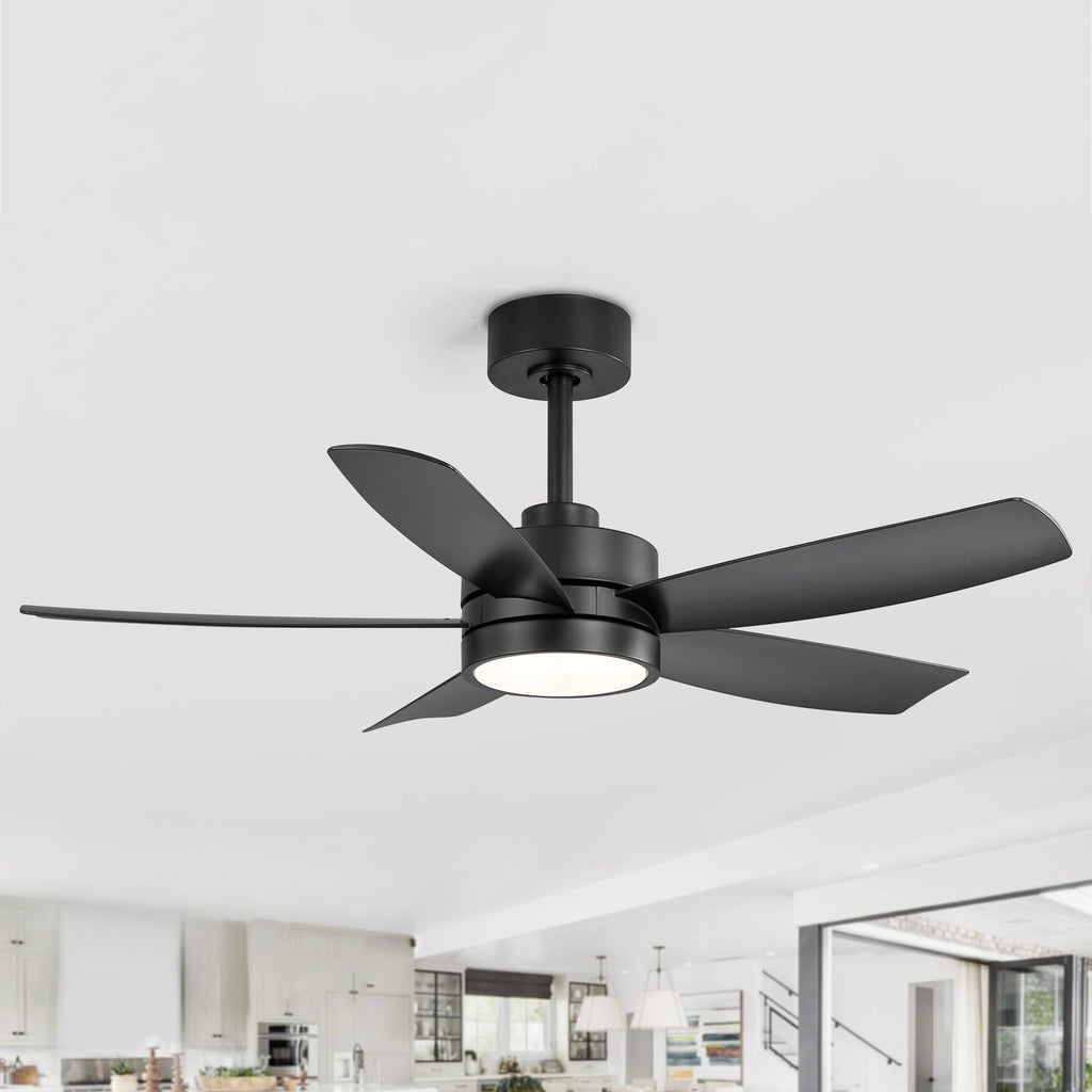 Ventilateur de plafond LED Breezary 65/52/42 à 5 pales avec kit d'éclairage et télécommande